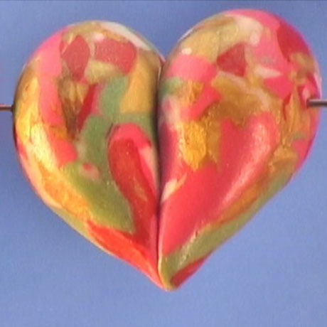 Mirror Image Heart Beads Vol-44-4 Vid-240