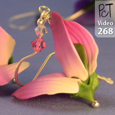 Sweet Pea Flower Earrings Vol-51 Vid-268