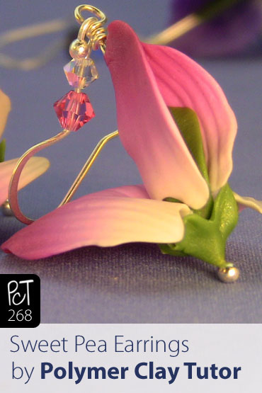 Sweet Pea Flower Earrings Vol-51 Vid-268