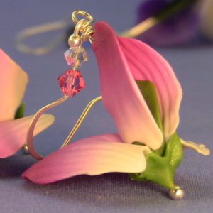 Sweet Pea Flower Earrings Vol-51 Vid-268