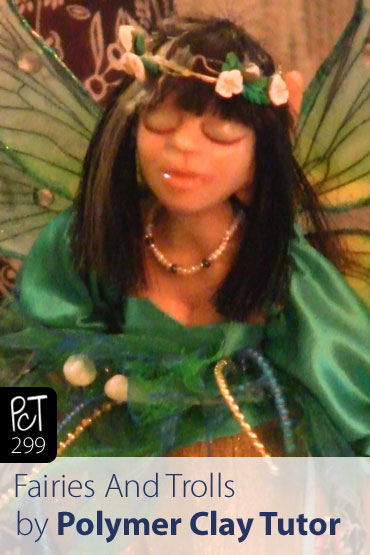 Sculpted Polymer Fairies Trolls And Flowers Vid-299