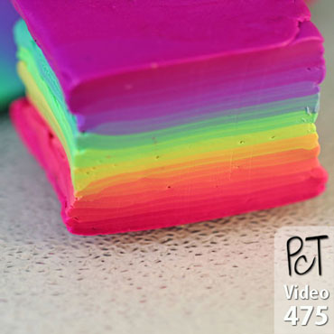 Skinner Blend Plug Square Rainbow Cane Vid-475