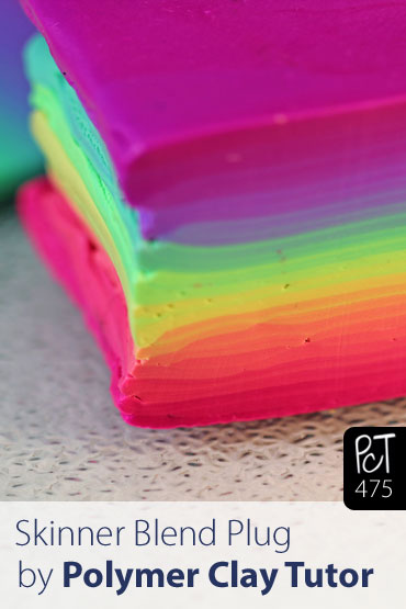 Skinner Blend Plug Square Rainbow Cane Vid-475