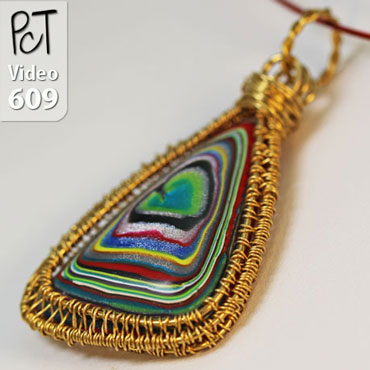 Faux Fordite Pendant Vol-80 Vid-609