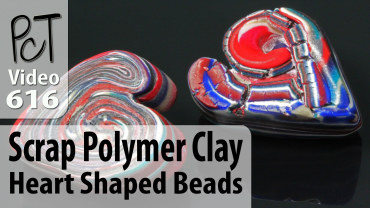 Scrap Polymer Clay Hear Shaped Beads Vid-616