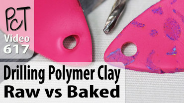 Drilling Polymer Clay Raw vs Baked Vid-617