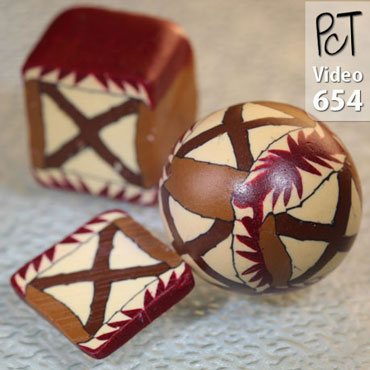 Square Cane Slices Round Polymer Beads Vid-654