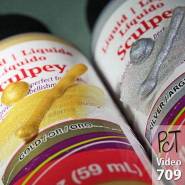 Tinted Liquid Sculpey Polymer Clay (Gold & Silver) Vid-709