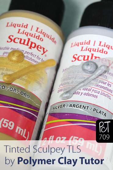 Tinted Liquid Sculpey Polymer Clay (Gold & Silver) Vid-709