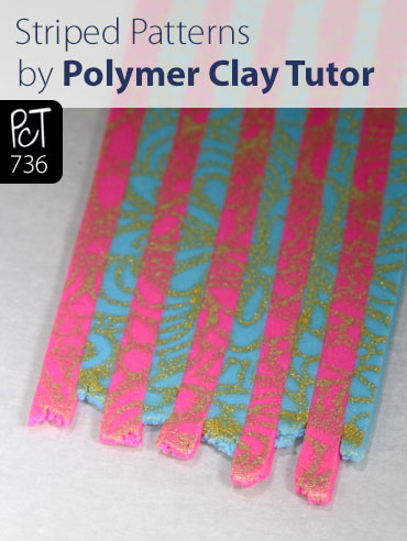 Striped Pattern Polymer Clay Sheet Vid-736