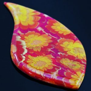 Zinnia Flower Cane Pendant Vid-749