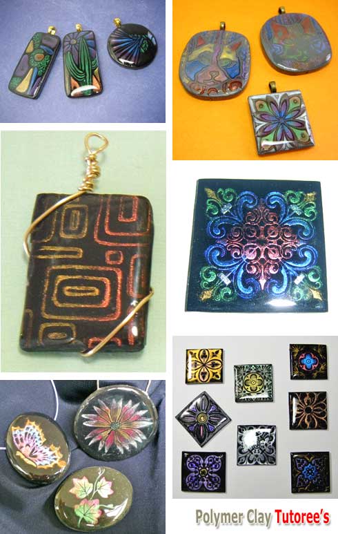 Polymer Clay Faux Dichroic Glass