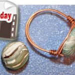 Wire Wrapped Polymer Clay Faux Agate Ring