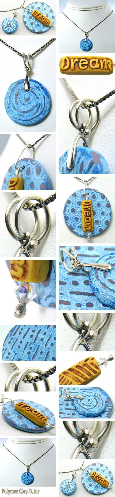 Textured Blue Pendents 2