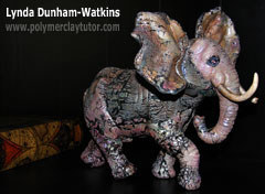 Faux Raku Elephant Lynda Dunham Watkins